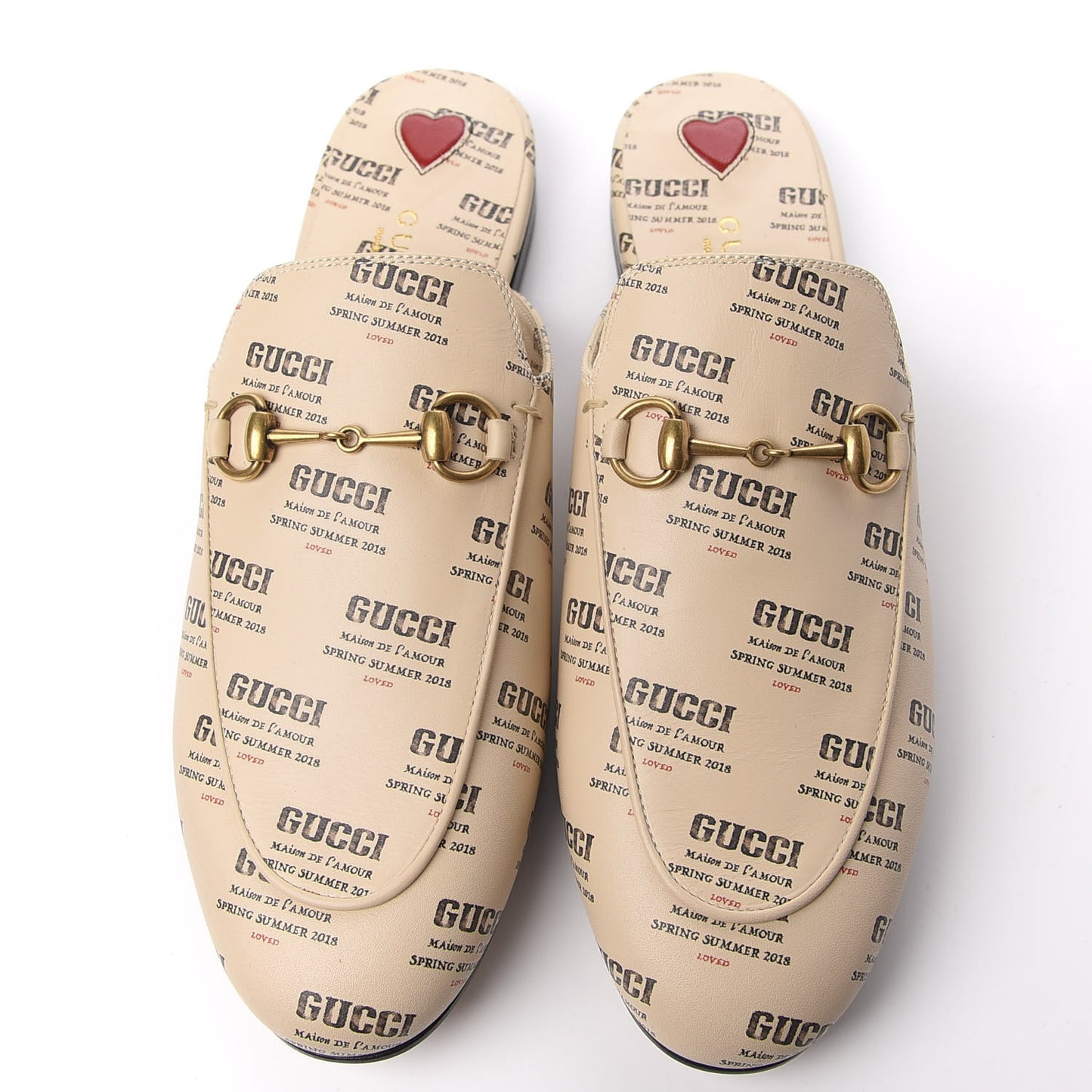 Calfskin Stamp Print Womens Princetown Slippers 38 Soy Black