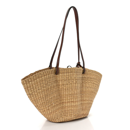 Loewe Calfskin Raffia Paulas Ibiza Small Basket Tote Bag Natural Tan 3 of 8
