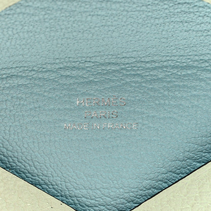 Hermes Chevre Mysore Verso Calvi Card Case Vert Fizz Bleu Zephyr 6 of 6