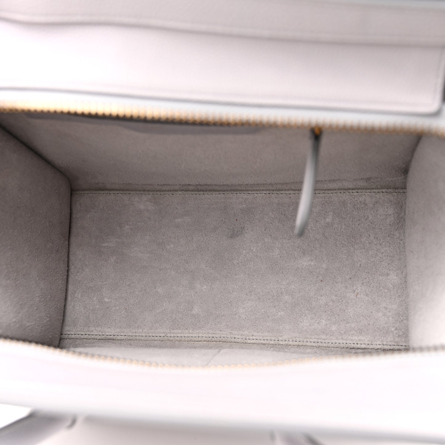 Drummed Calfskin Micro Luggage Light Grey