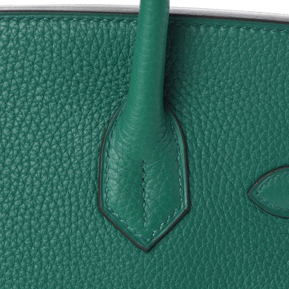 Hermes Taurillon Clemence Birkin 30 Vert Vertigo 8 of 34