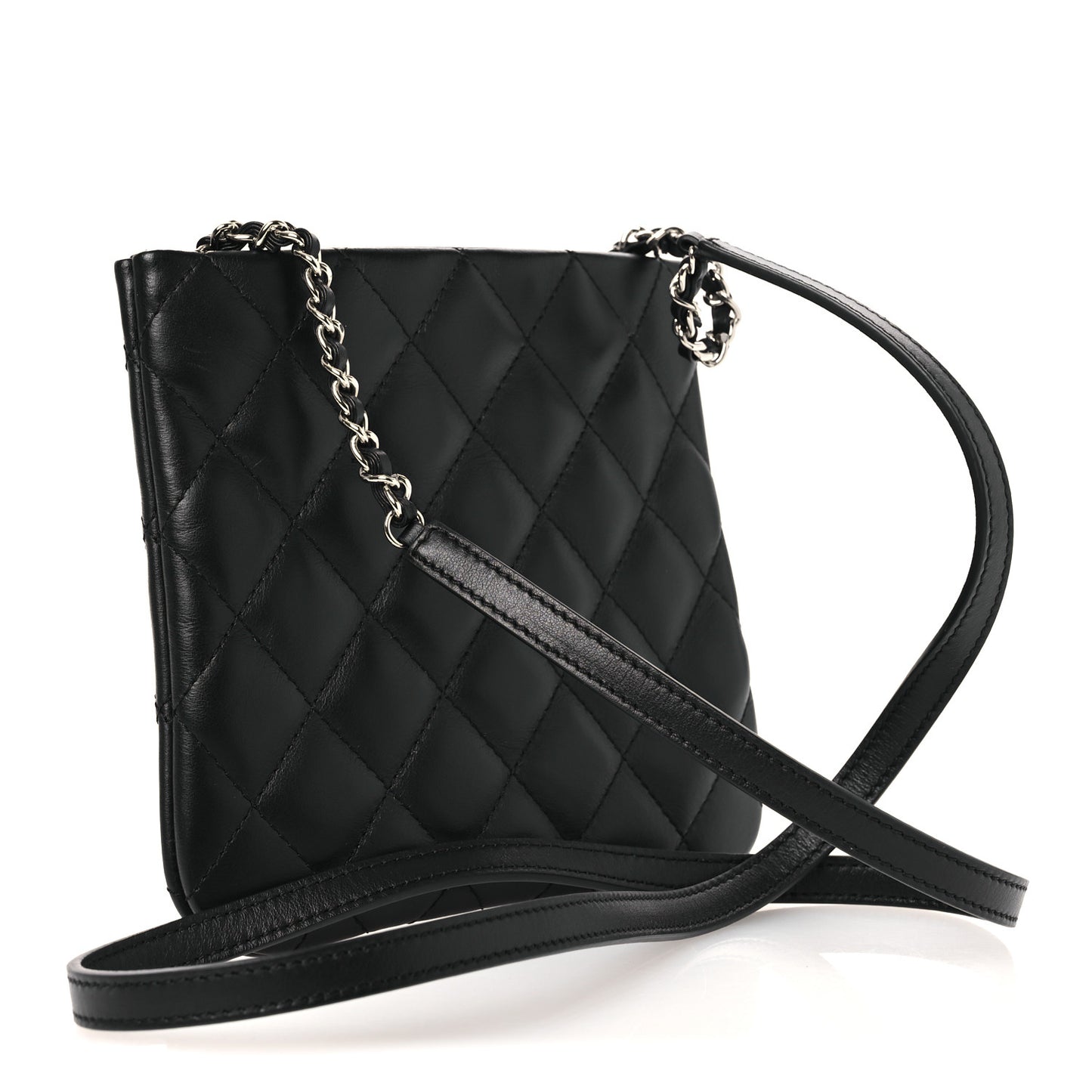 Lambskin Quilted Crossbody Bag Black
