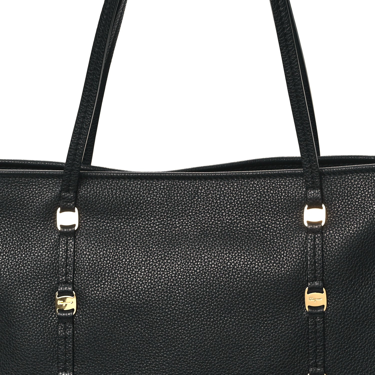Salvatore Ferragamo Grained Calfskin Emotion Tote Black 7 of 9
