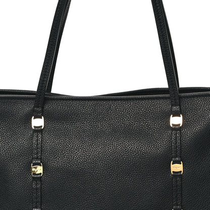 Salvatore Ferragamo Grained Calfskin Emotion Tote Black 7 of 9