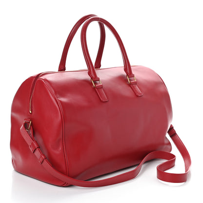 Saint Laurent Calfskin Classic Duffle 12 Bag Red 3 of 9