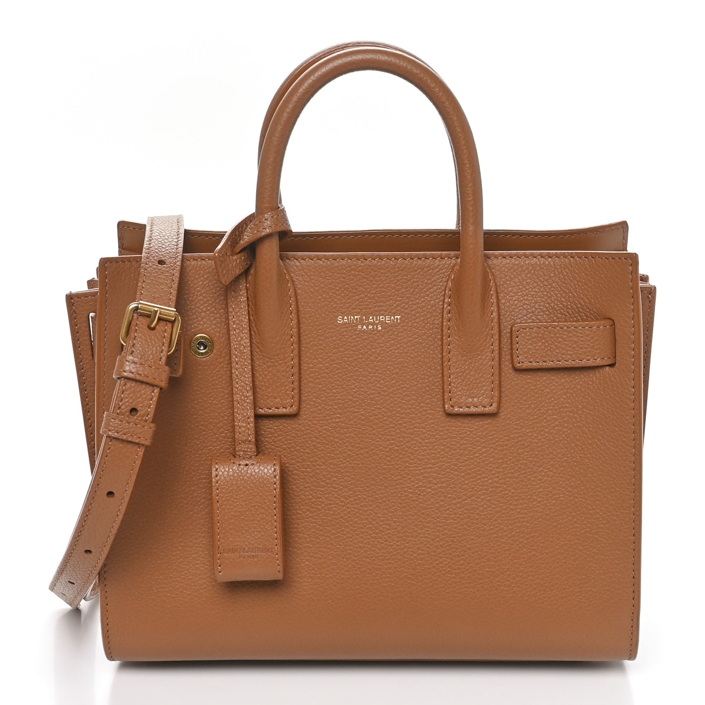 Grained Calfskin Nano Sac De Jour Cinnamon