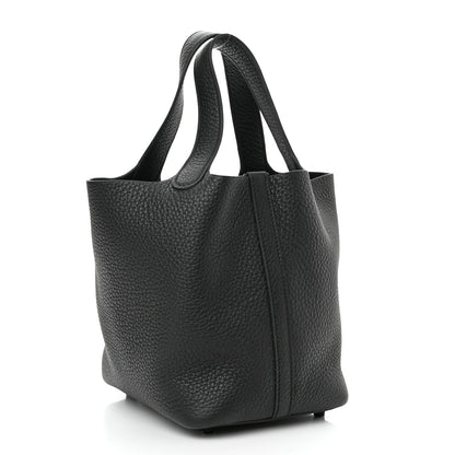 Hermes Taurillon Clemence Monochrome Picotin Lock 18 PM Black 3 of 10
