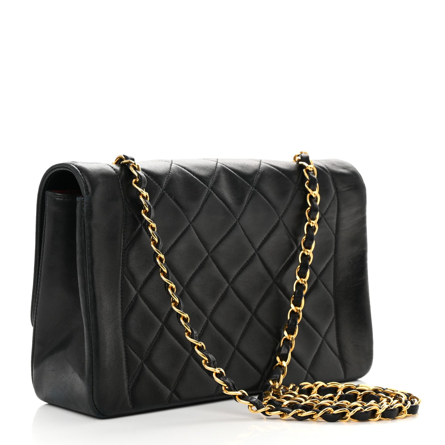 Lambskin Medium Single Flap Black