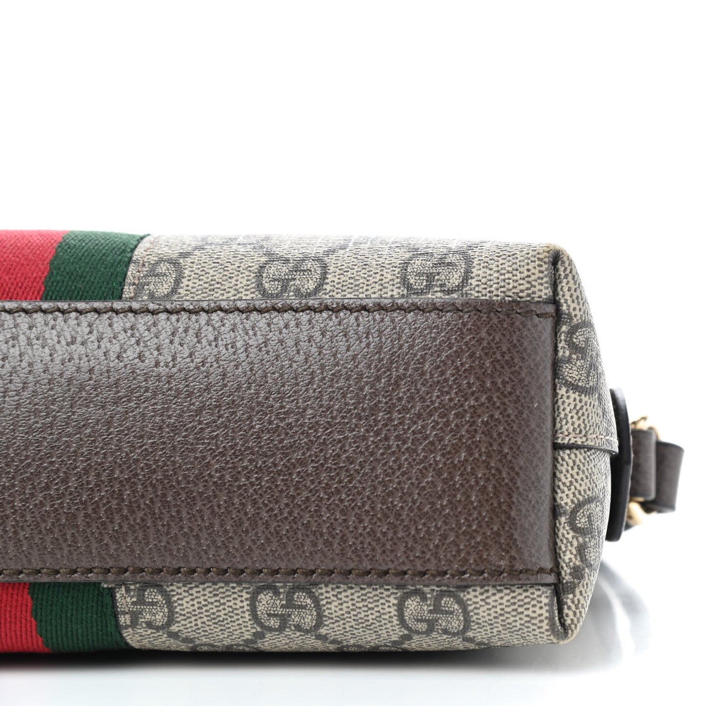 GG Supreme Monogram Textured Dollar Calfskin Web Small Ophidia Dome Shoulder Bag Beige Ebony New Acero