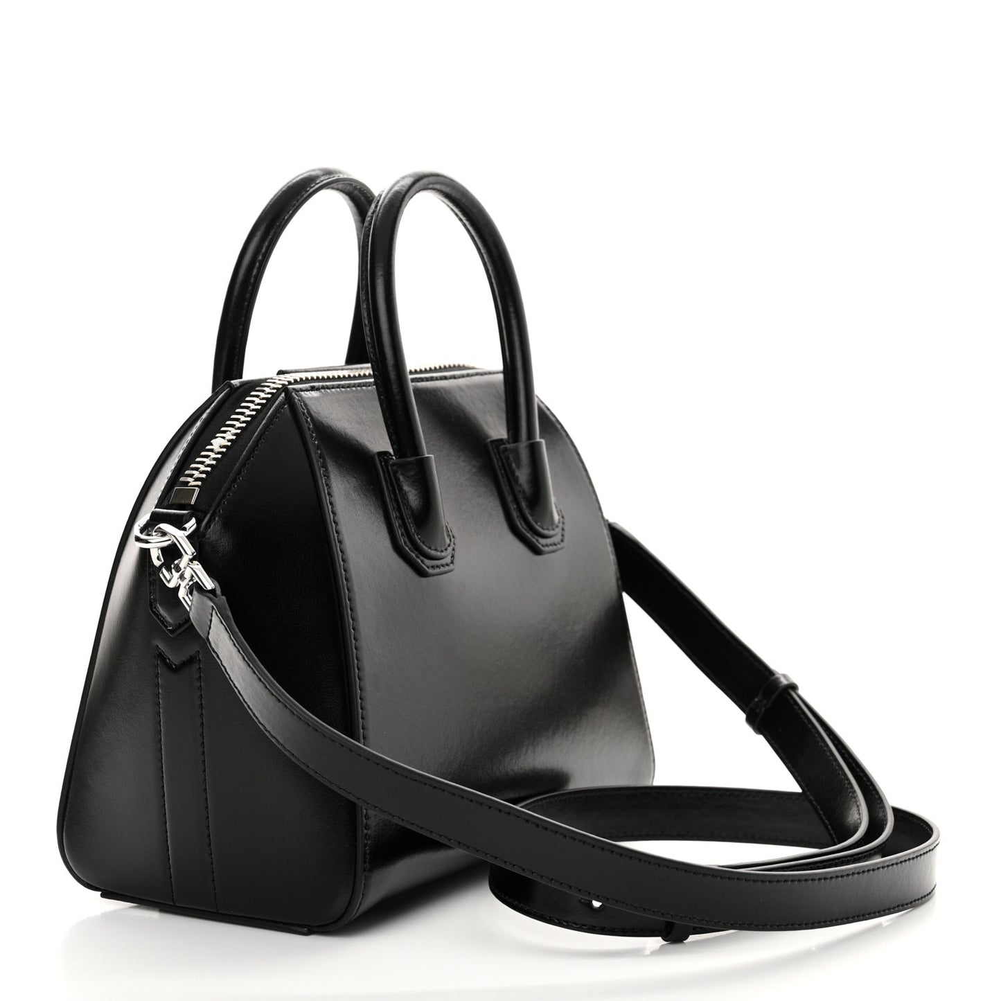 Shiny Lord Calfskin Mini Antigona Black