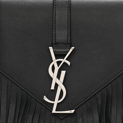 Saint Laurent Calfskin Fringe Small Monogram Satchel Black 9 of 9