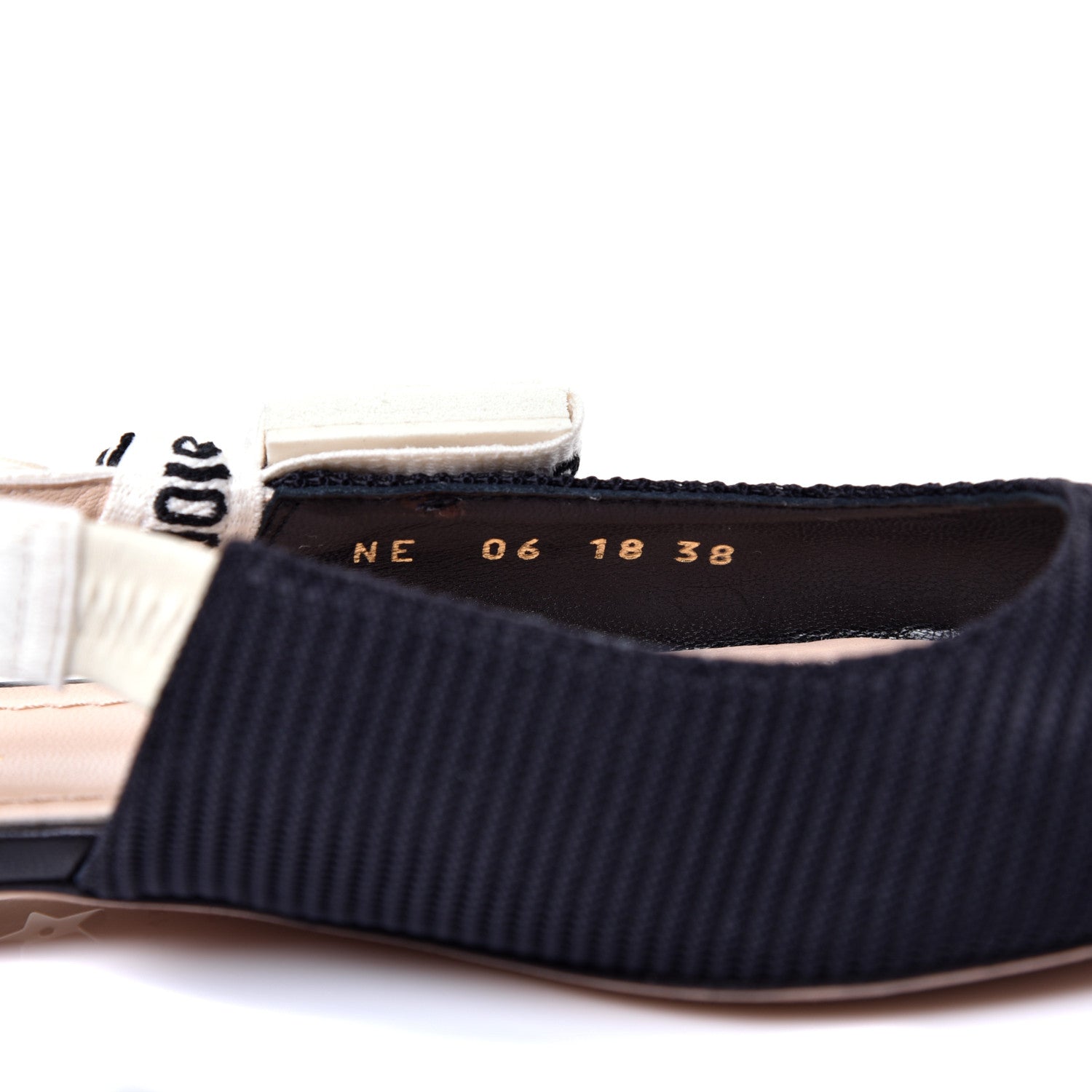Christian Dior Technical Canvas Ribbon J'Adior Slingback Ballet Flats 38 Black 10 of 11