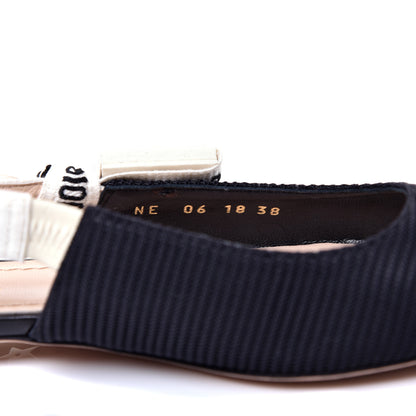 Christian Dior Technical Canvas Ribbon J'Adior Slingback Ballet Flats 38 Black 10 of 11