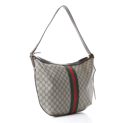 Gucci GG Supreme Monogram Web Ophidia Half Moon Hobo Brown 3 of 14