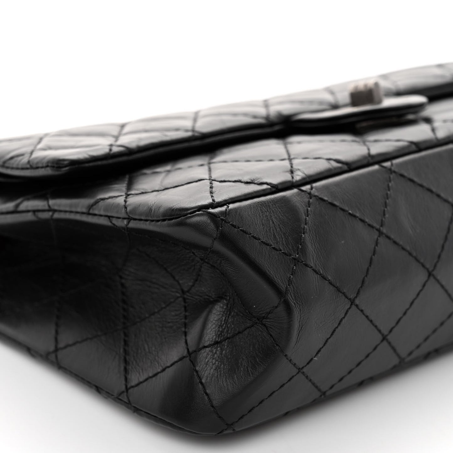 Aged Calfskin Quilted 2.55 Reissue 226 Flap Black