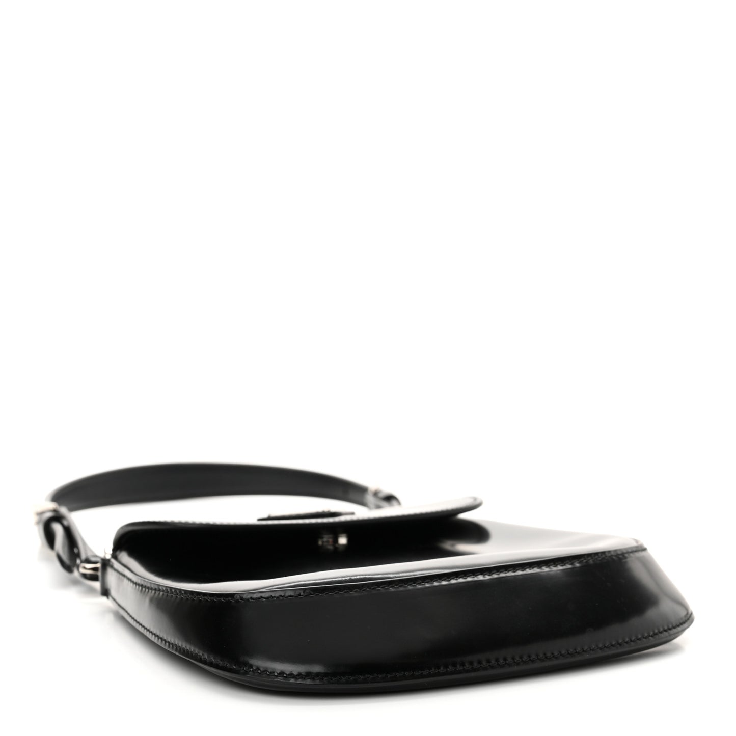 Spazzolato Mini Cleo Flap Adjustable Strap Shoulder Bag Black