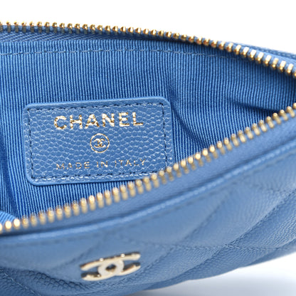 Chanel Caviar Quilted Small Cosmetic Case Blue 6 of 8