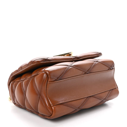 Louis Vuitton Lambskin Malletage Top Handle GO-14 MM Tan 4 of 9