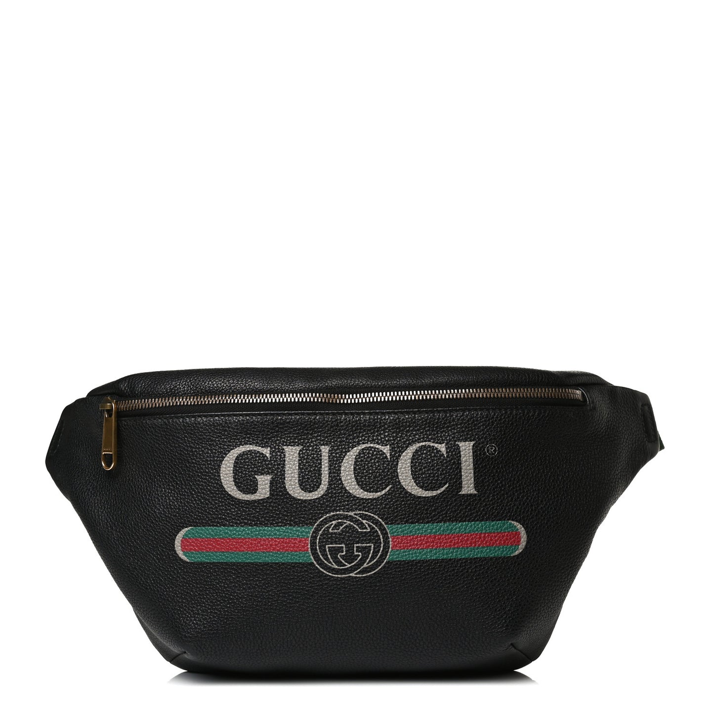 Grained Calfskin Logo Belt Bag Black