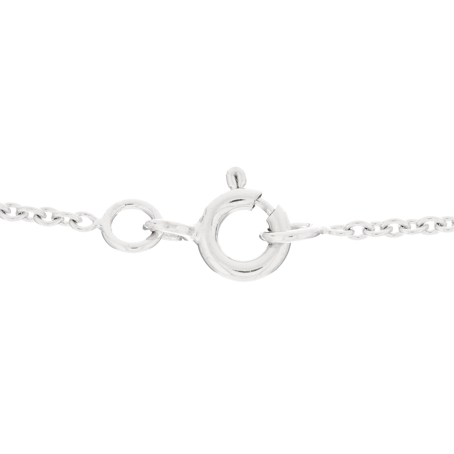Hermes 18K White Gold Diamond Finesse Pendant Necklace 3 of 4