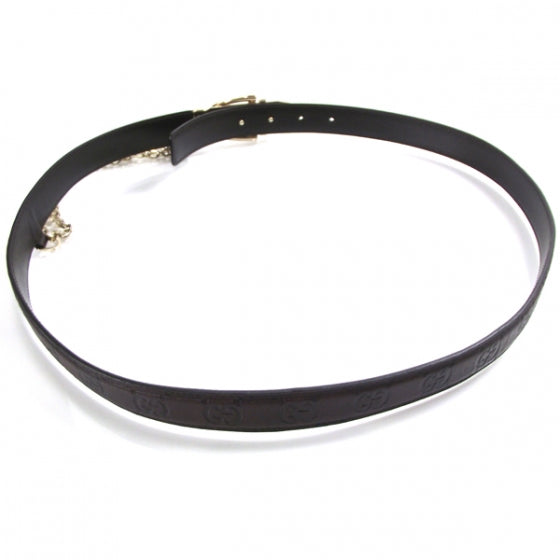 Guccissima Leather Chain Belt Brown 38