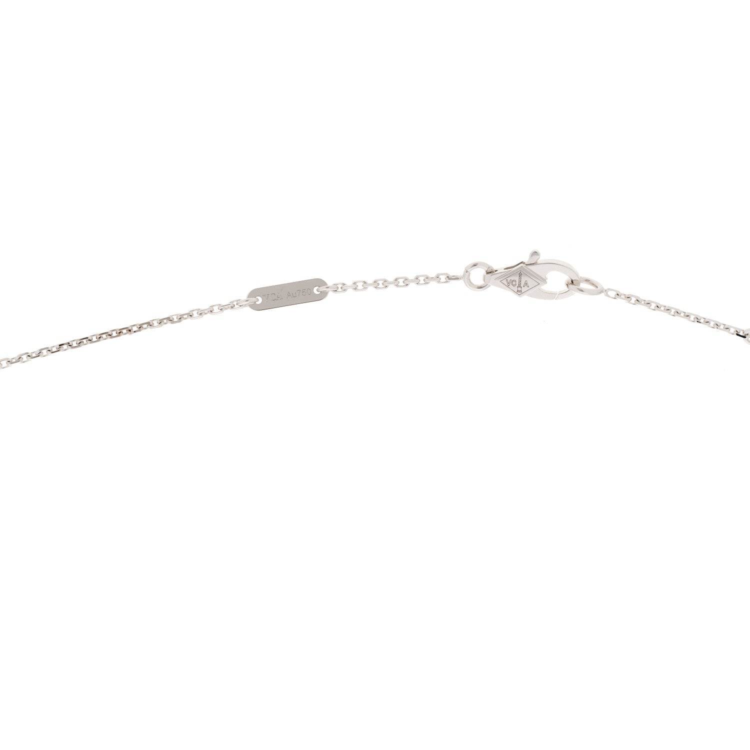 Van Cleef & Arpels 18K White Gold Diamond Sweet Alhambra Pendant Necklace 4 of 6