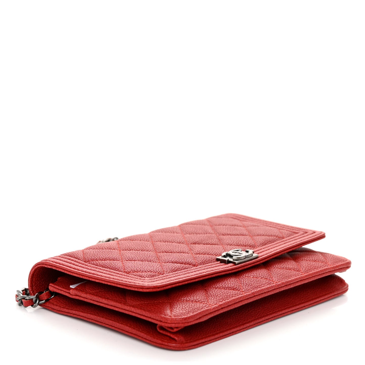 Caviar Quilted Boy Wallet On Chain WOC Red