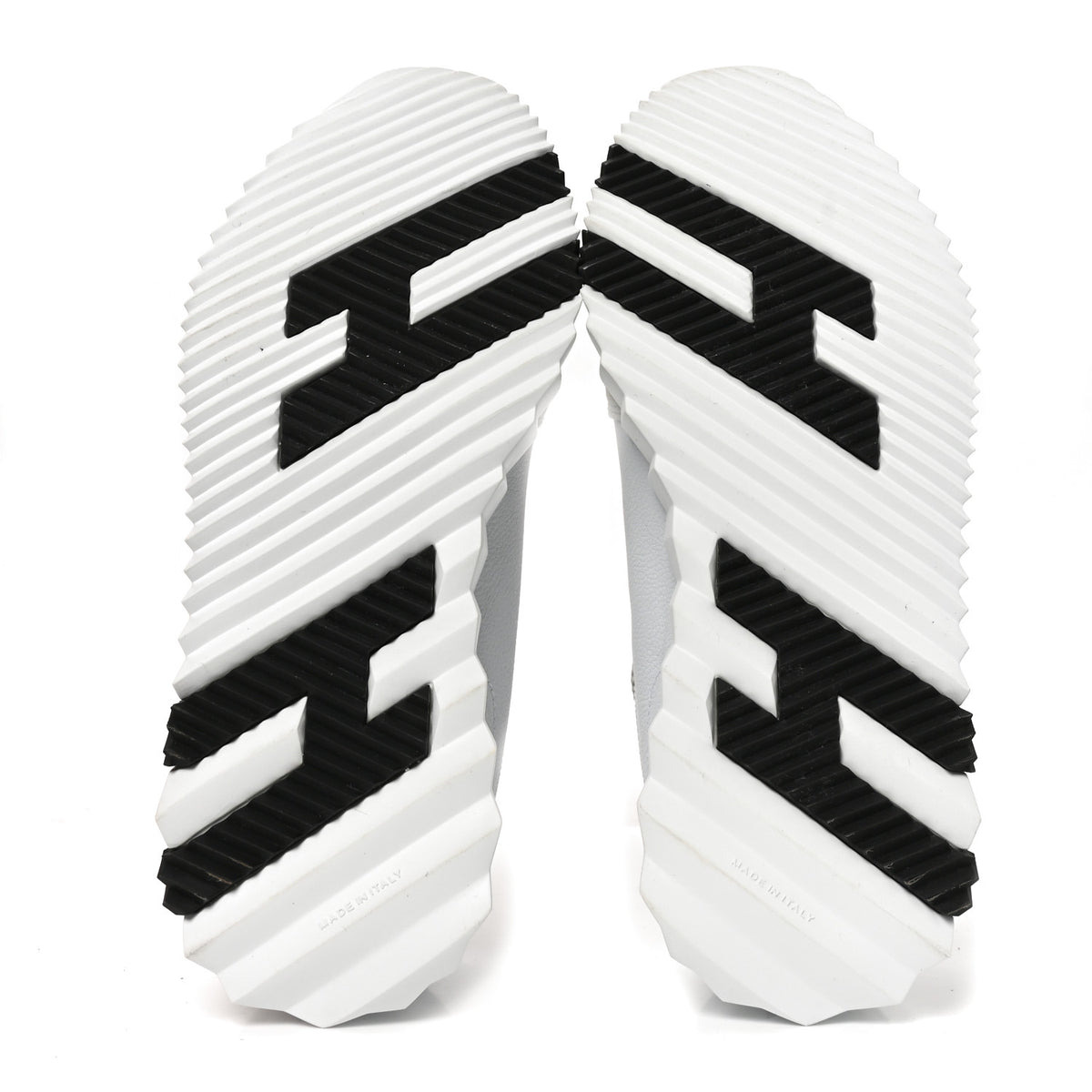 Calfskin Suede Goatskin Bouncing Sneakers 37.5 White Black