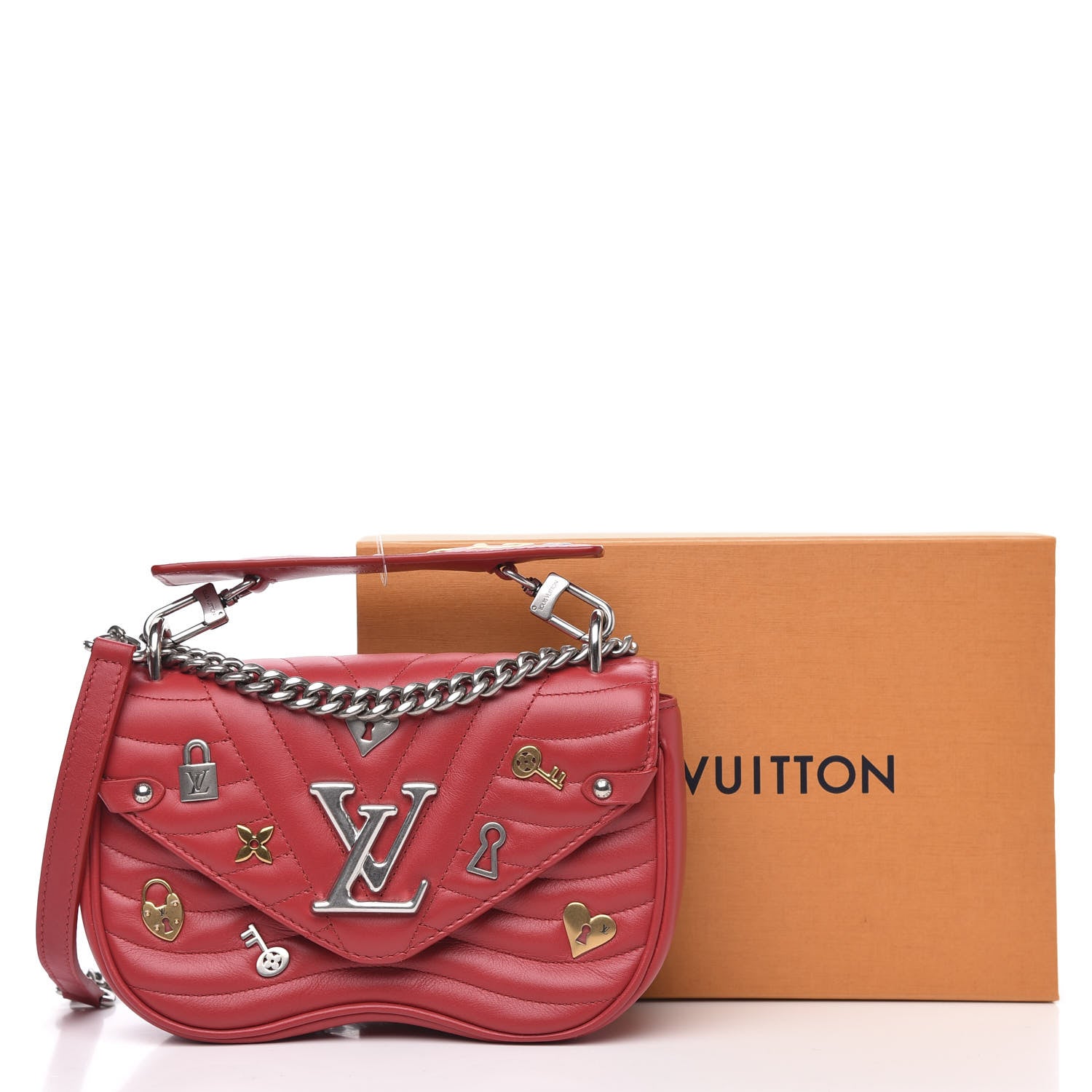 Louis Vuitton Calfskin Love Lock New Wave Chain MM Scarlet 11 of 11