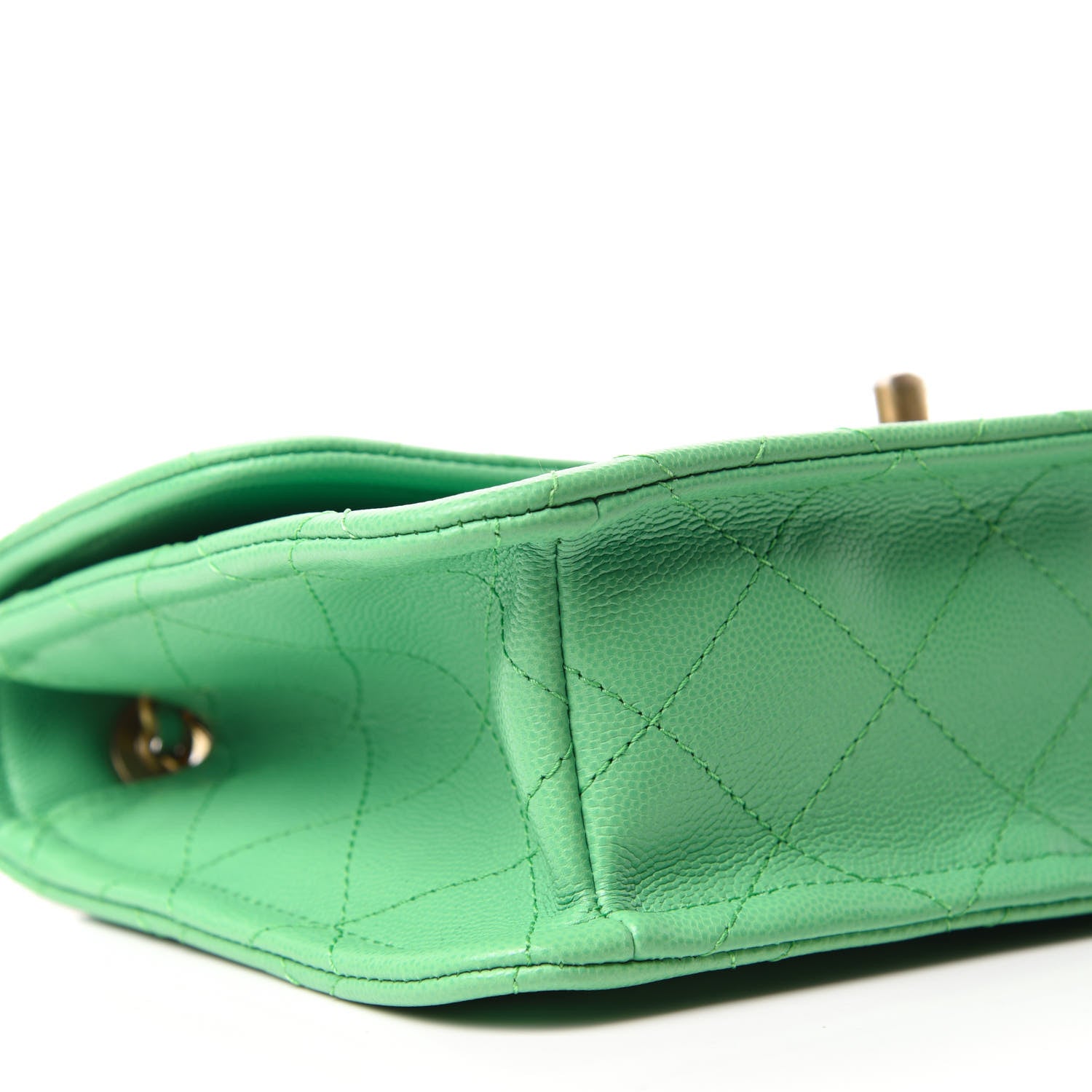 Chanel Caviar Quilted Medium Sweet Classic Flap Green 6 of 11