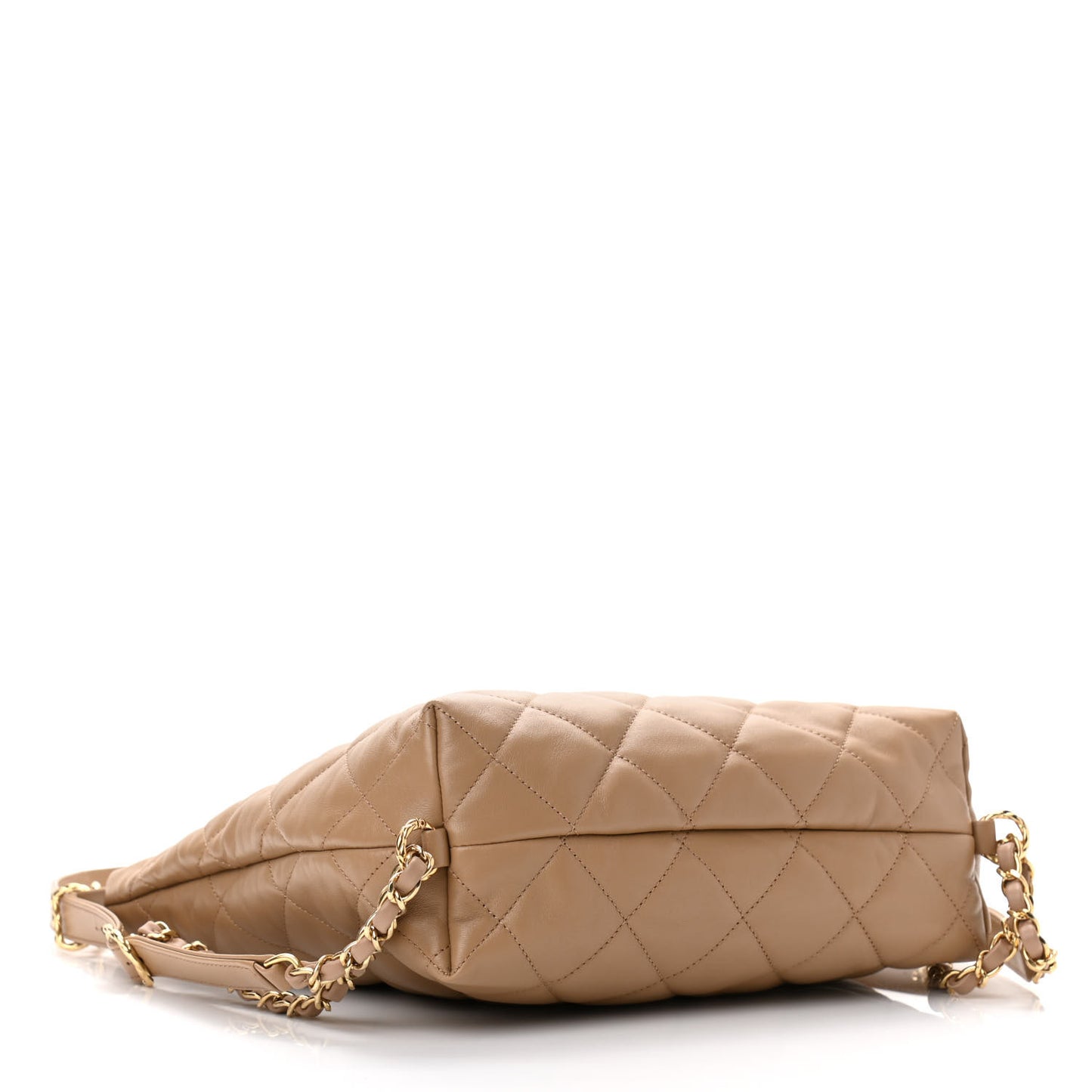 Lambskin Quilted Hobo Beige