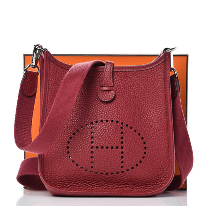 Hermes Taurillon Clemence Evelyne TPM Rouge Grenat 10 of 10