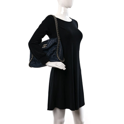 Chanel Washed Lambskin Chain Around Hobo Navy Blue 2 of 9