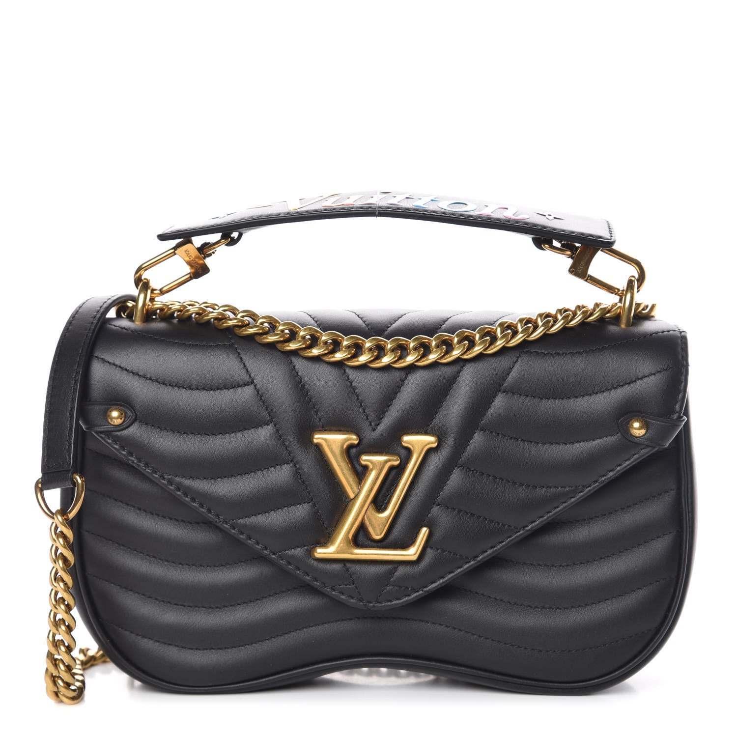 Louis Vuitton Calfskin New Wave Chain MM Black 1 of 9