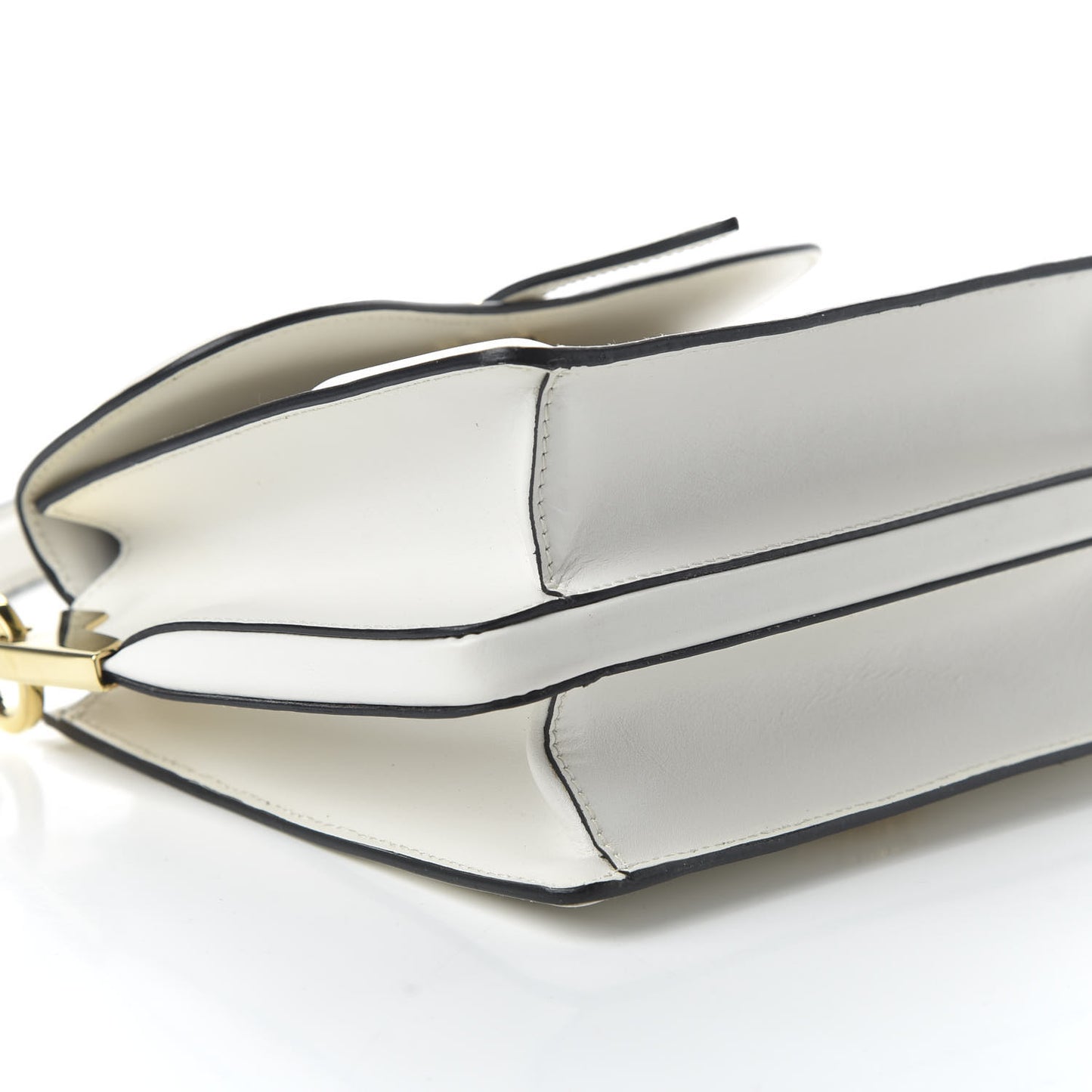 City Calfskin Small Belle Top Handle Bag Bianco