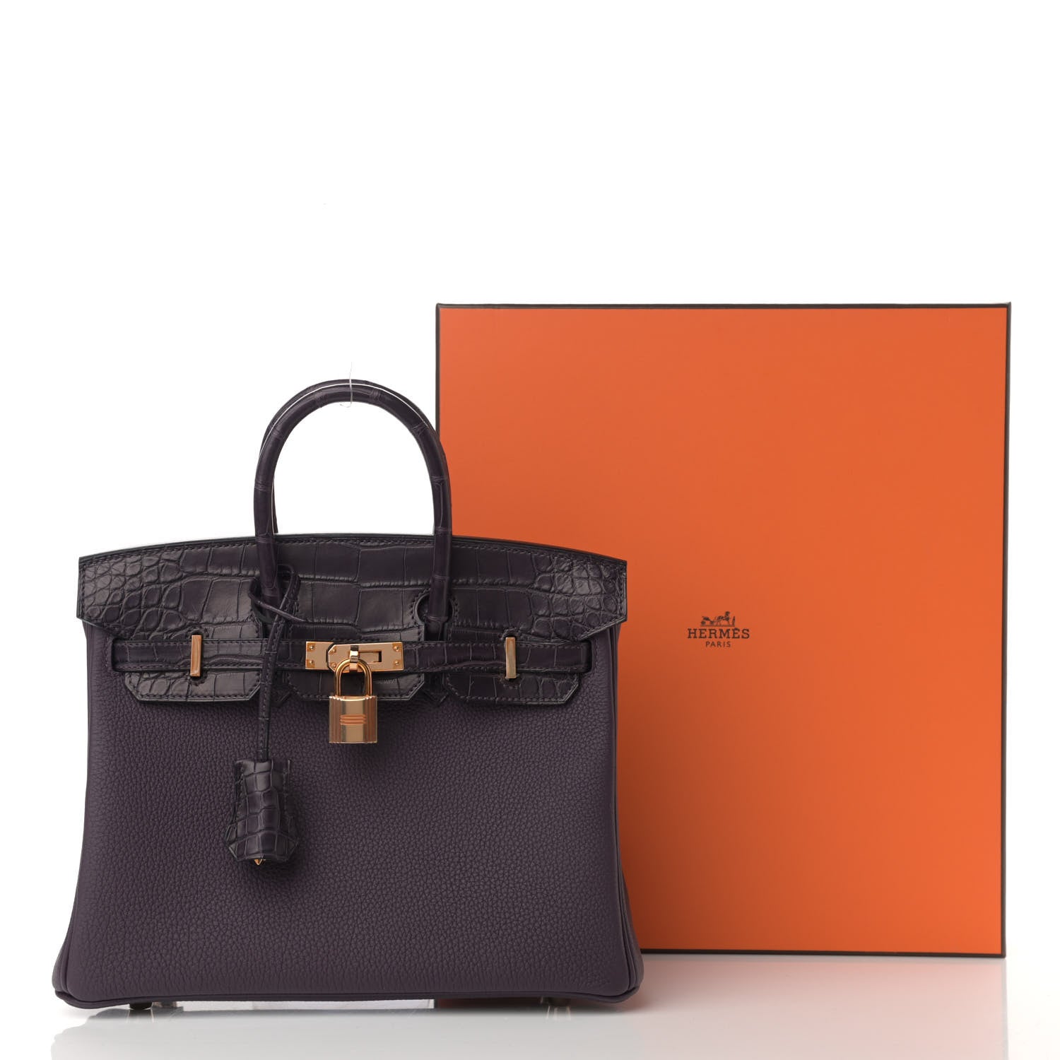 Hermes Togo Matte Alligator Birkin Touch 25 Raisin 11 of 11