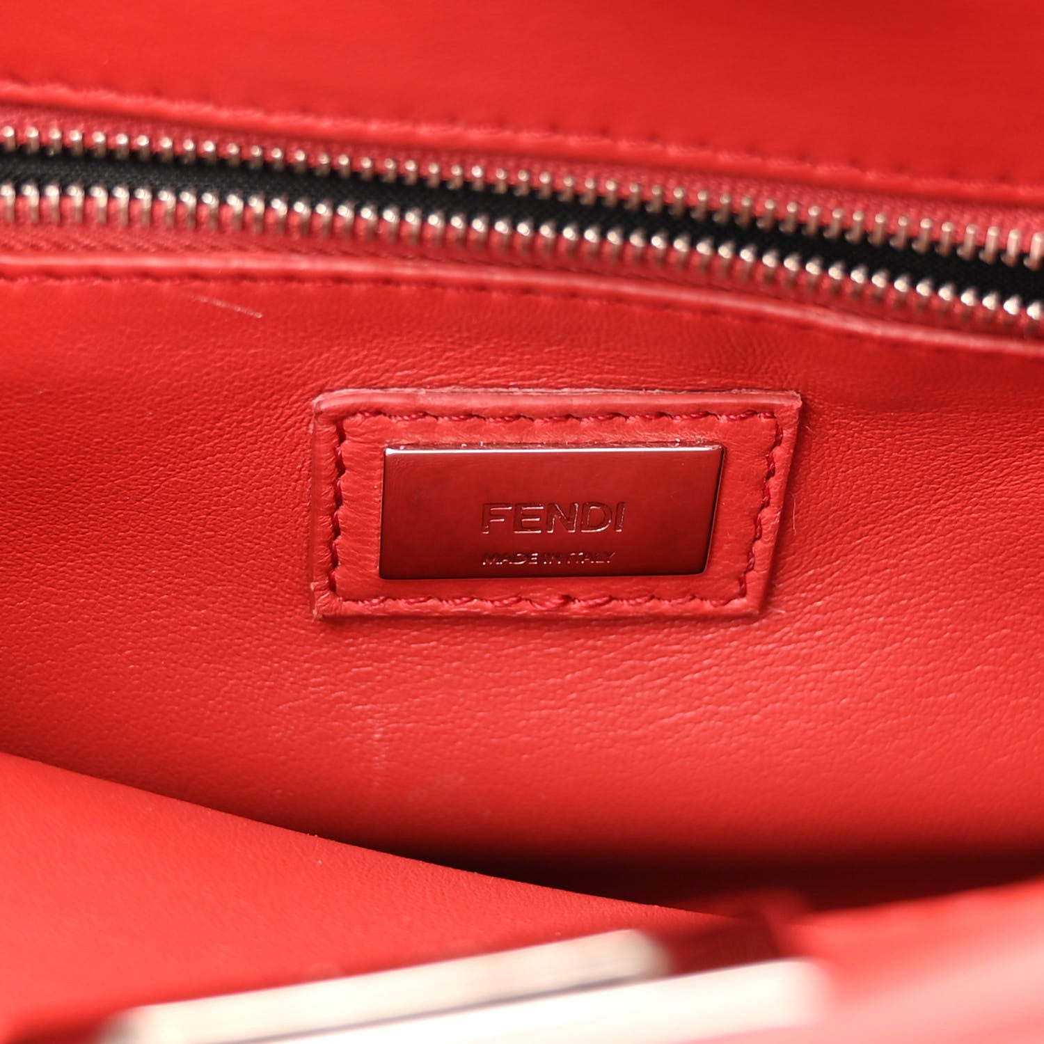 Fendi Nappa Lace Up Mini Peekaboo Iconic Satchel Bloody Mary 7 of 12