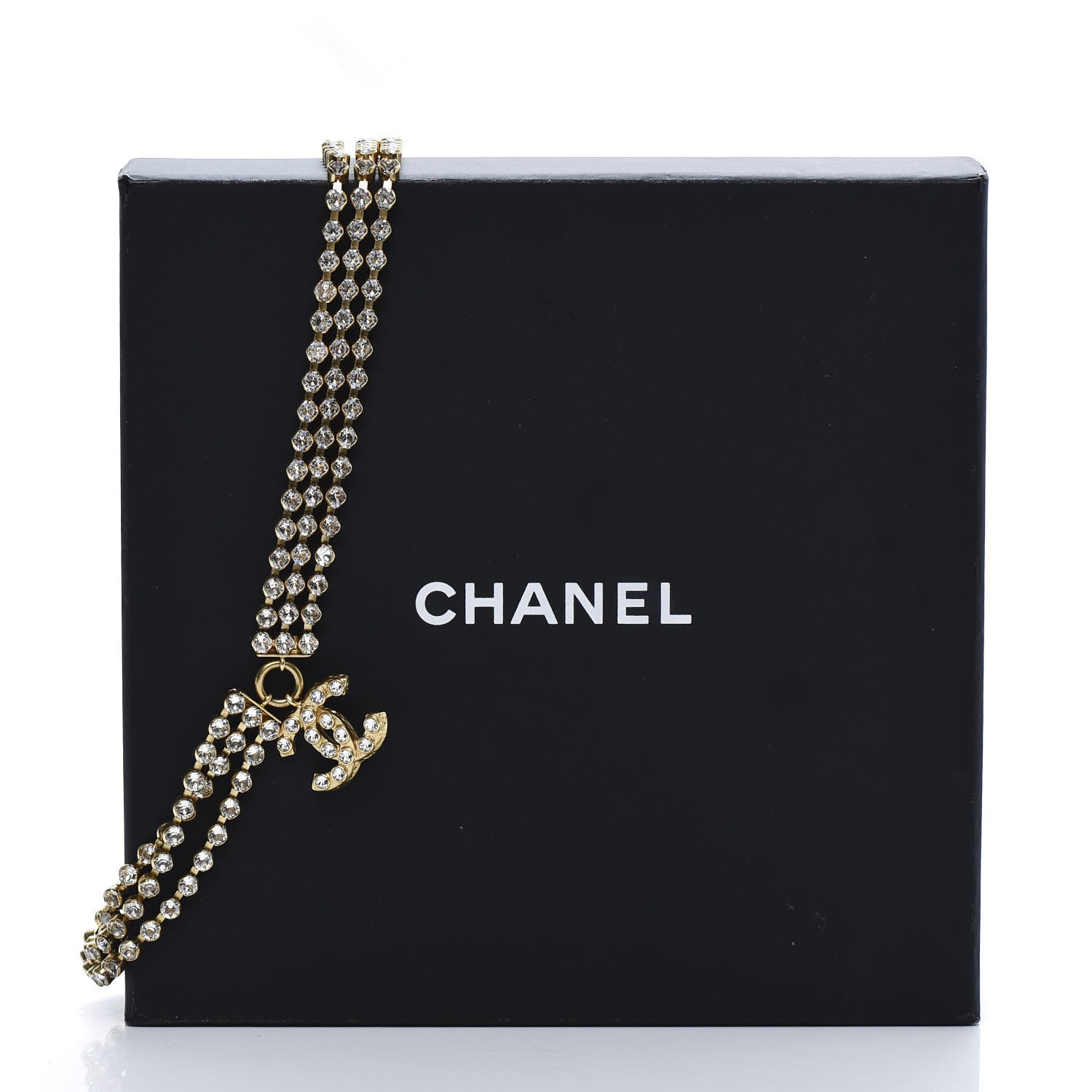 Chanel Crystal CC Choker Necklace Gold 6 of 6