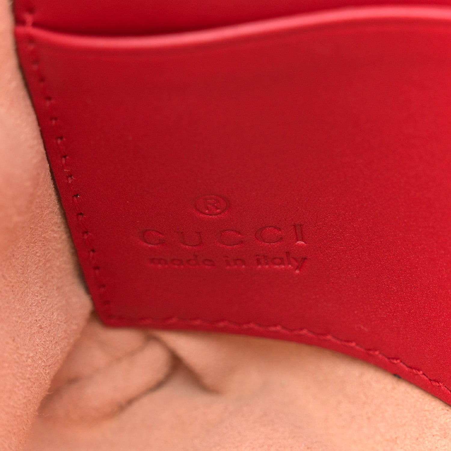 Gucci Calfskin Matelasse Mini GG Marmont Chain Bag Hibiscus Red 6 of 12