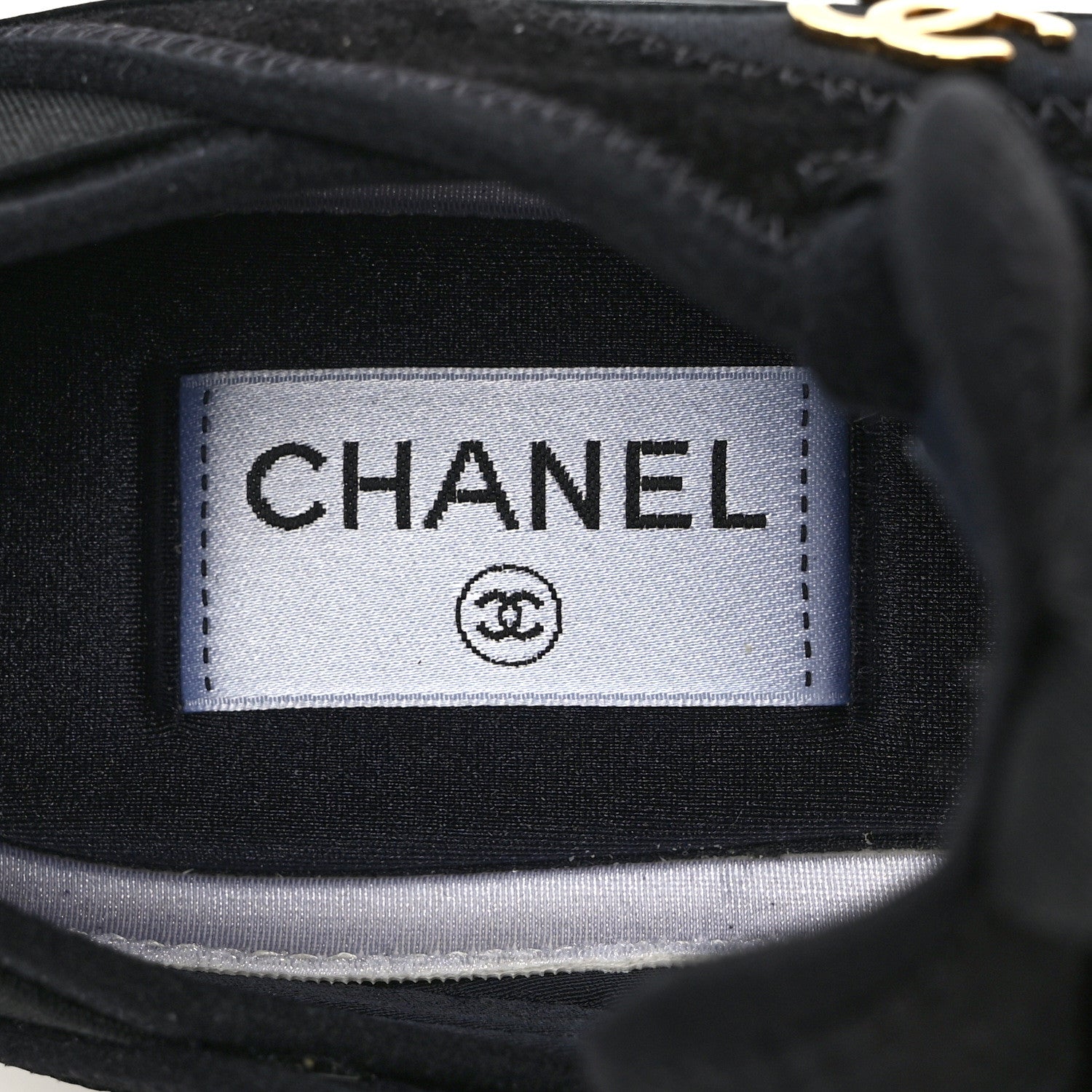 Chanel Velvet Calfskin Mixed Fibers CC Sneakers 38 Black 8 of 10