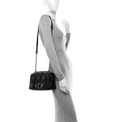 Christian Dior Calfskin Macrocannage Medium Caro Bag Black 2 of 11