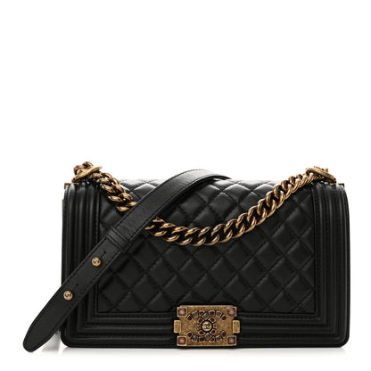 Chanel Lambskin Quilted Medium Boy Flap Black 1 of 11