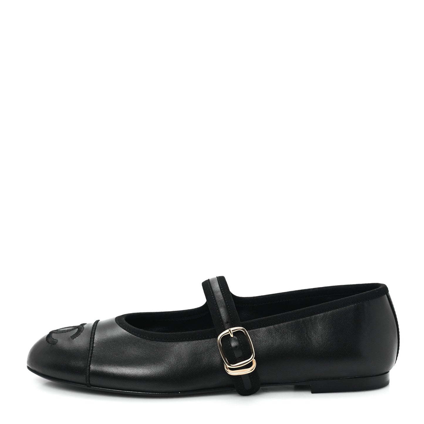 Lambskin Mary Jane Flats 37.5 Black