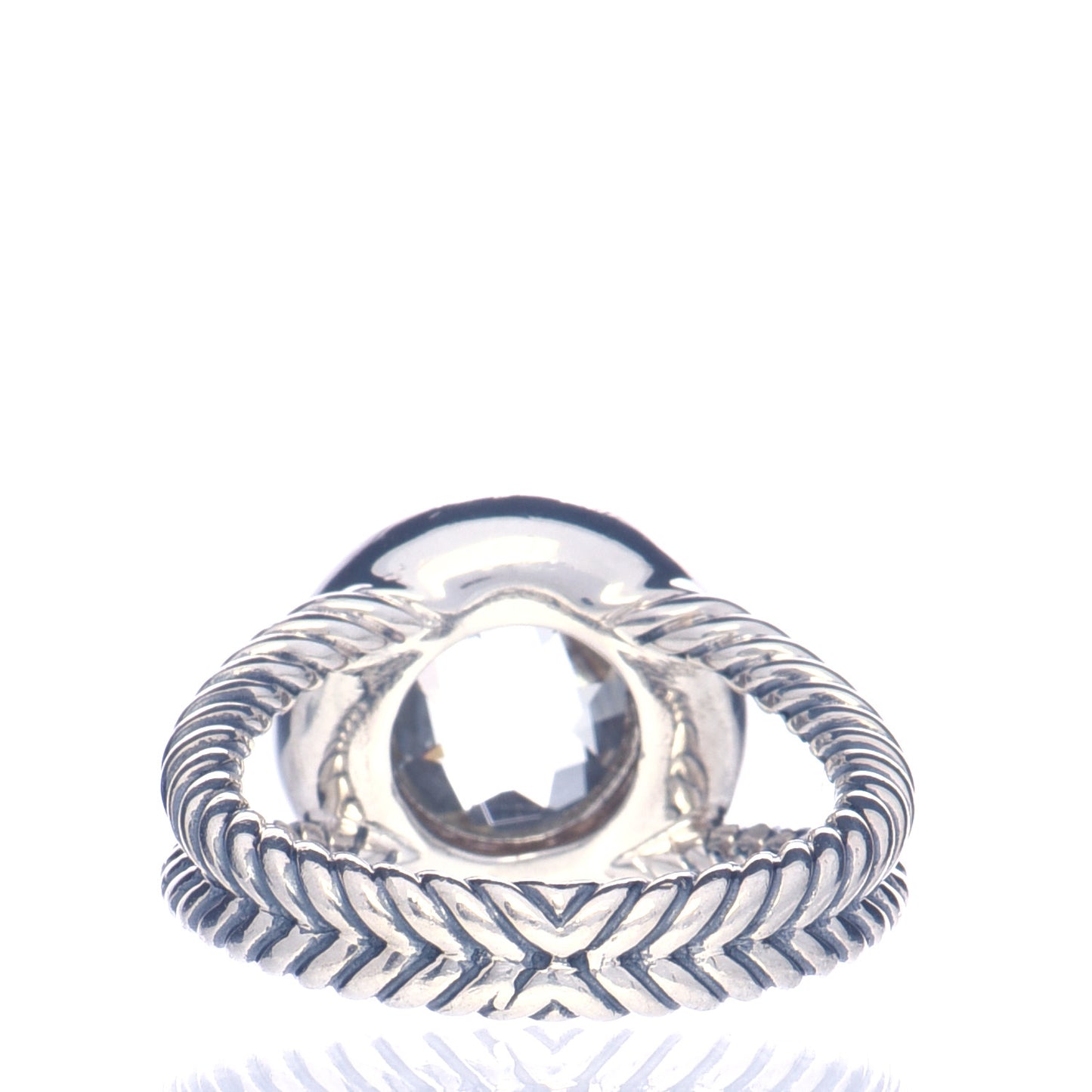 Sterling Silver Diamond Prasiolite 8mm Petite Cerise Ring 52 6
