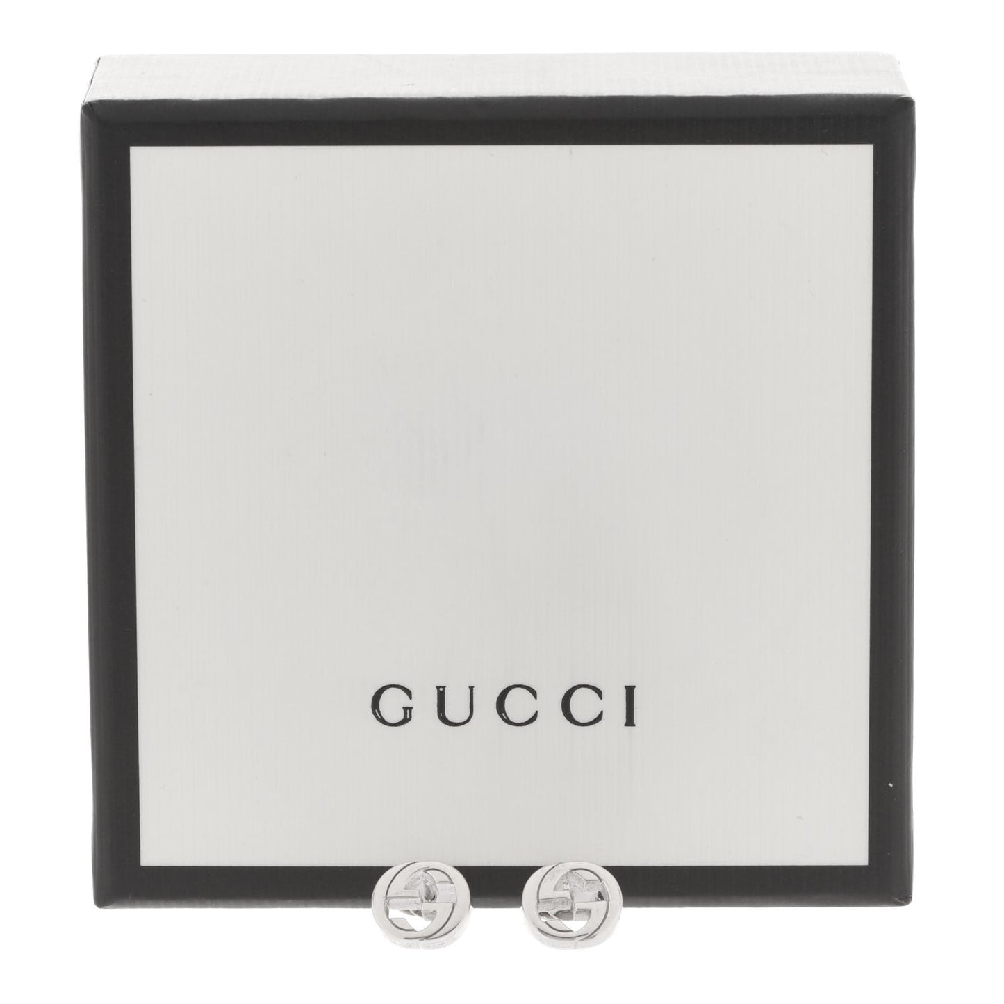 Sterling Silver Interlocking GG Stud Earrings