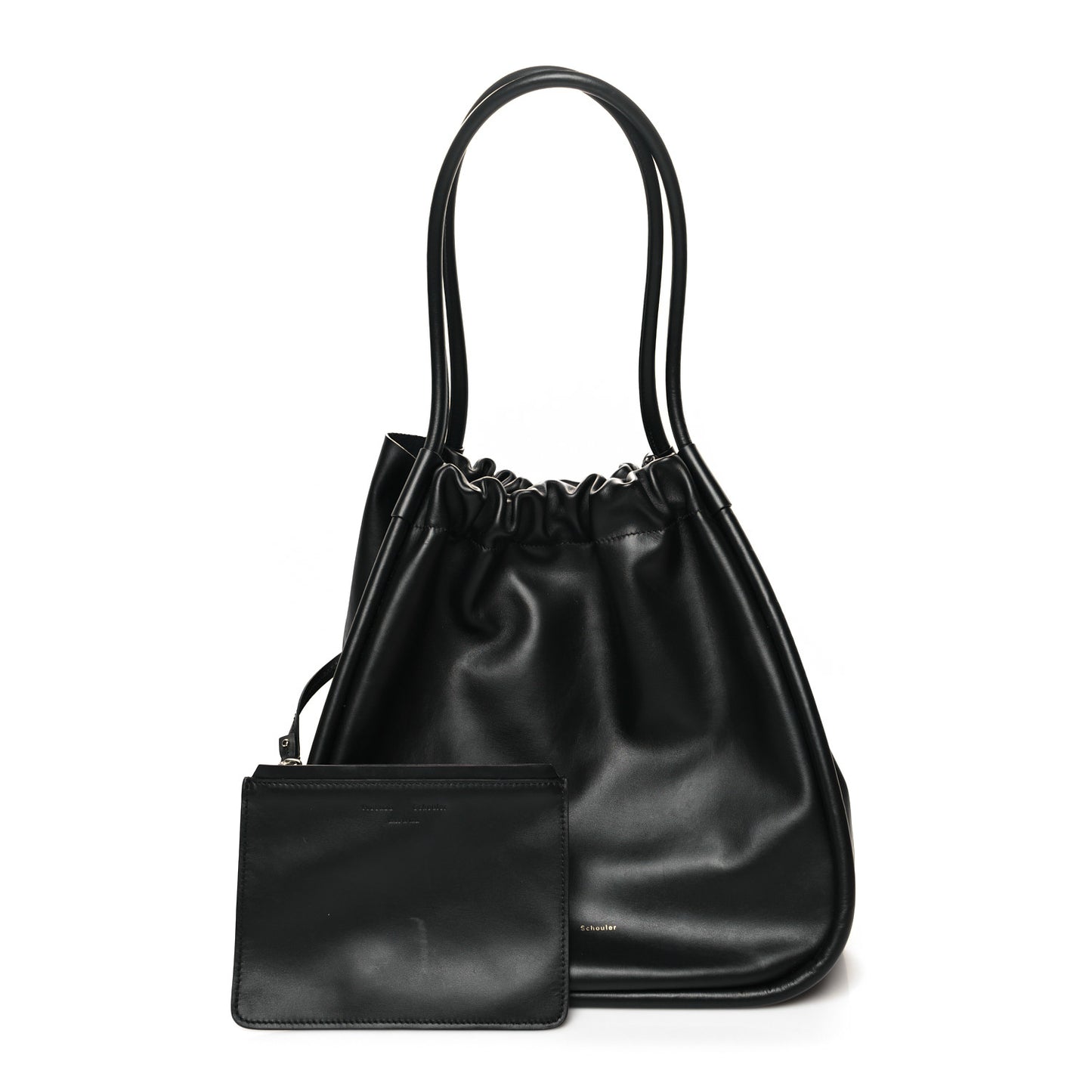 Calfskin XL Ruched Tote Black