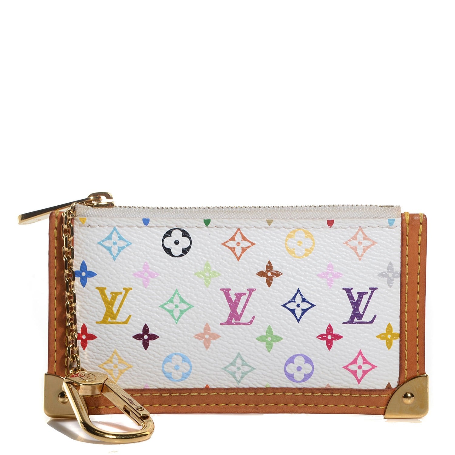 Louis Vuitton Monogram Multicolor Key Pouch White 1 of 7