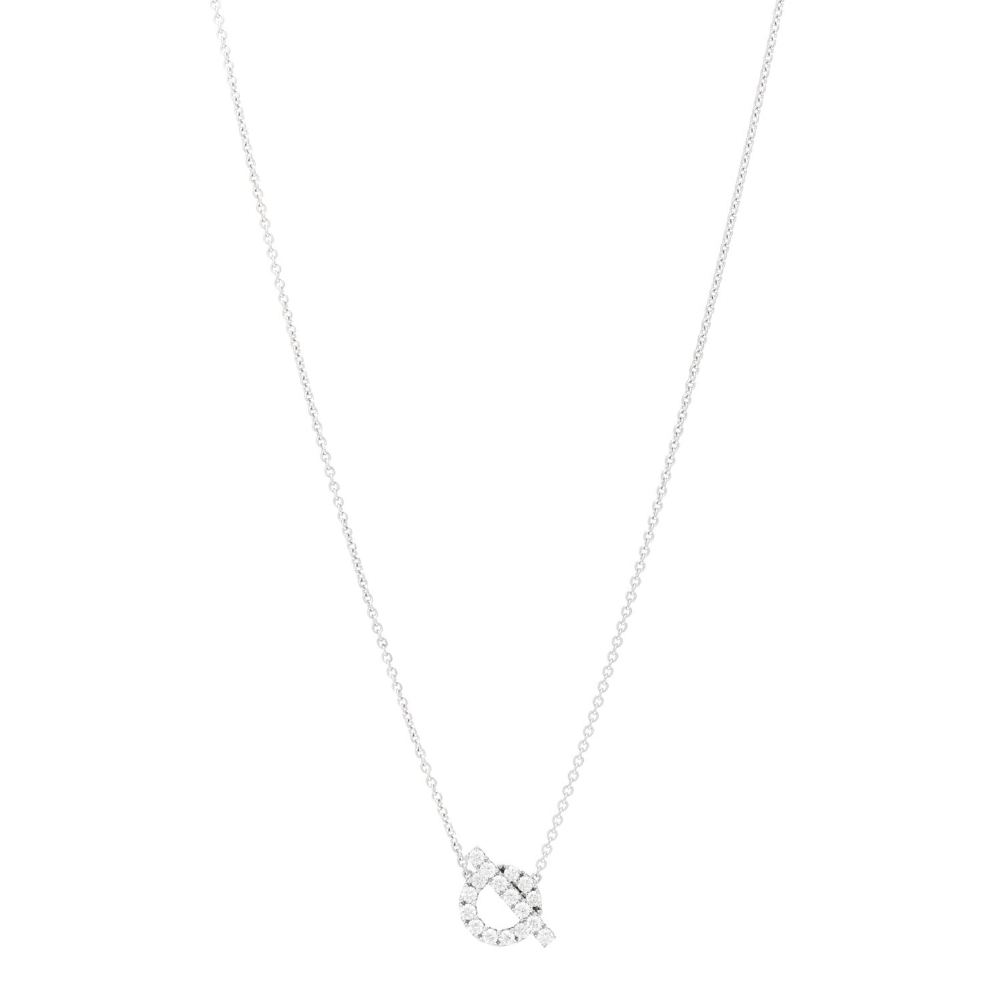 18K White Gold Diamond Finesse Pendant Necklace