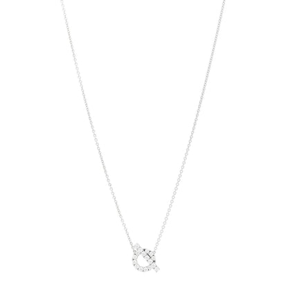 Hermes 18K White Gold Diamond Finesse Pendant Necklace 1 of 5