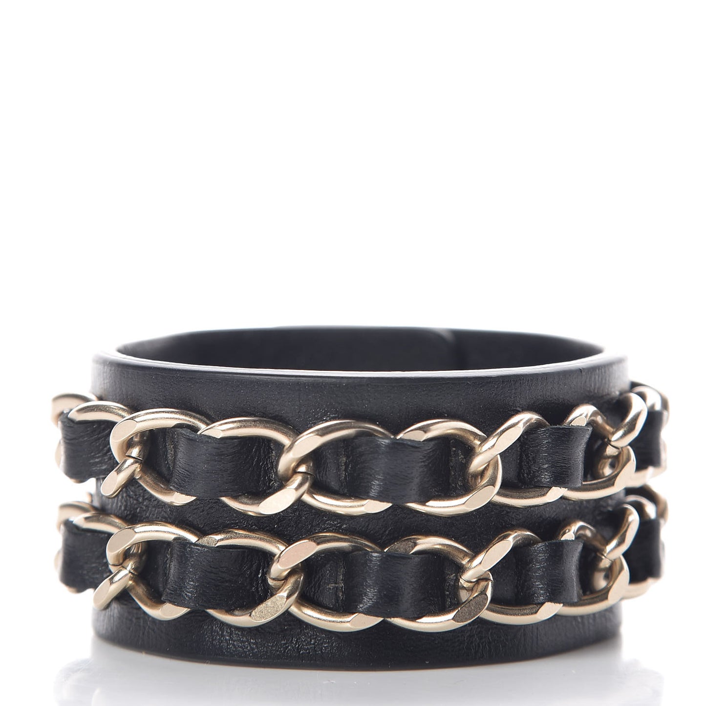 Lambskin CC Chain Turnlock Bracelet M Black